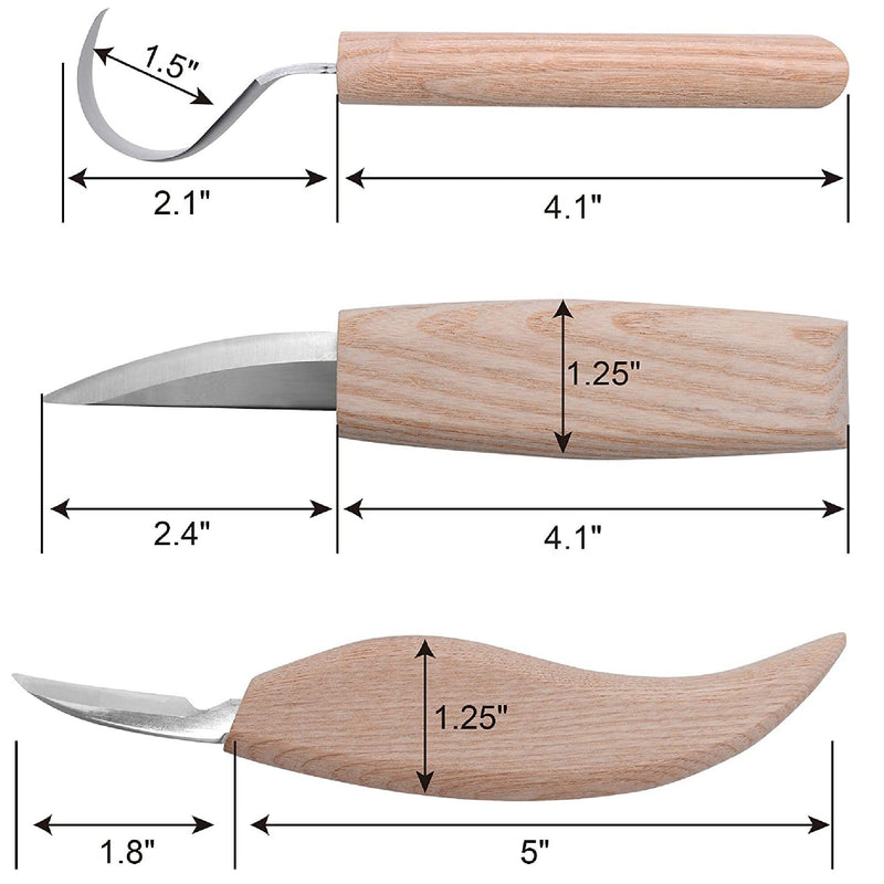 7 Piece Wood Carving Kit | 3 Carbon Steel Wood Carving Knives With 3 Basswood Carving Blocks And Whetstone