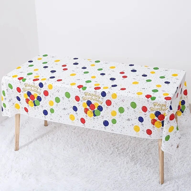 1pc Disposable PEVA Plastic Tablecloth For Birthday Party Rectangle Table Covers Disposable For Party