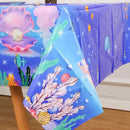 1pc | Mermaid Series Cartoon Disposable Tablecloth | Holiday Birthday Party Tablecloth