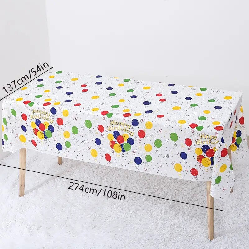 1pc Disposable PEVA Plastic Tablecloth For Birthday Party Rectangle Table Covers Disposable For Party