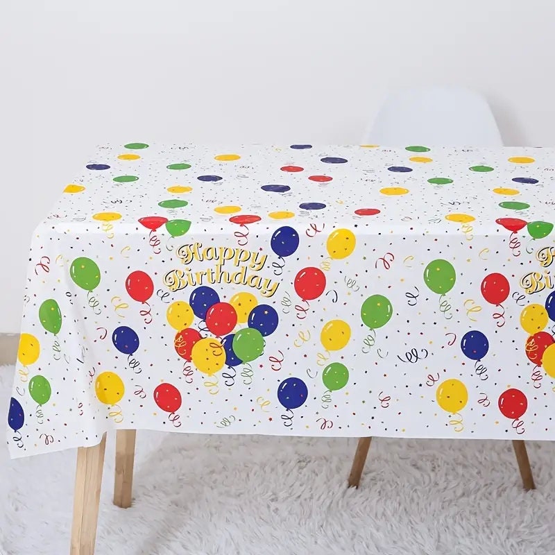 1pc Disposable PEVA Plastic Tablecloth For Birthday Party Rectangle Table Covers Disposable For Party