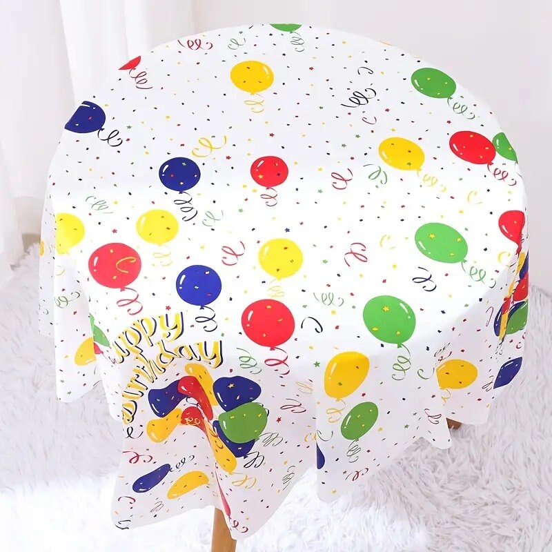 1pc Disposable PEVA Plastic Tablecloth For Birthday Party Rectangle Table Covers Disposable For Party