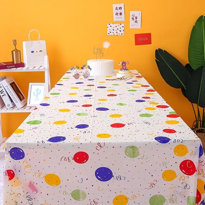 1pc Disposable PEVA Plastic Tablecloth For Birthday Party Rectangle Table Covers Disposable For Party