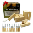 JJ CARE Wood Carving Kit with 8 Wood Carving Tools and 10 Wood Blocks For Kids and Adults | Carbon Steel Tools