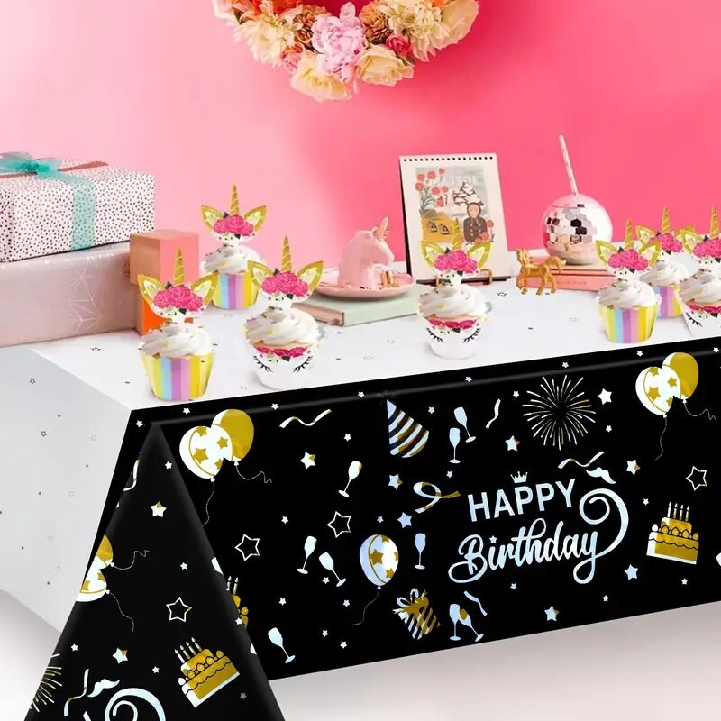 1pc | Birthday Party Tablecloth Thickened Tablecloth | Household Star Print Tablecloth