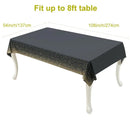 1pc Party Decorations | Black Gold Plastic Tablecloth 108"x54"