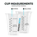 100 Disposable Measuring Cups for Mixing Epoxy Resin | Measurements in mL and Oz