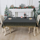 1pc Party Decorations | Black Gold Plastic Tablecloth 108"x54"