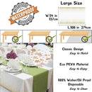 1pc 108''x54'' White And Gold Disposable Plastic Tablecloth