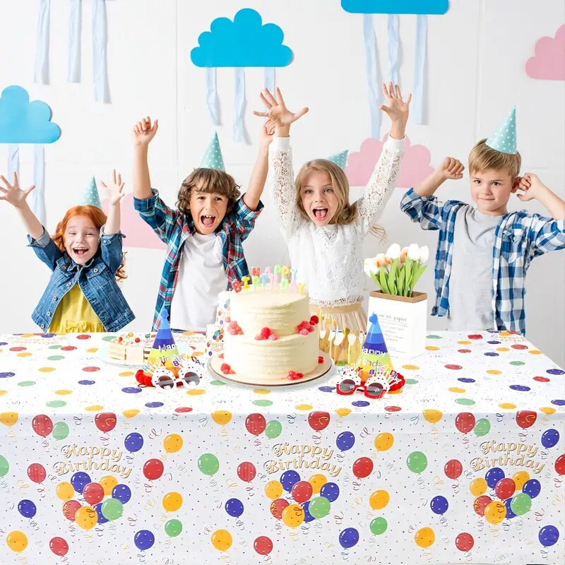 1pc Birthday Disposable Plastic Tablecloth PEVA Children's Party Gathering Waterproof And Oil-proof Decoration Tablecloth