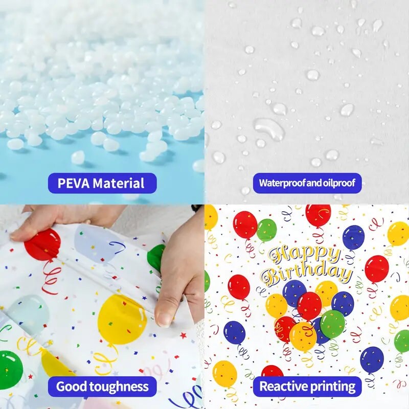 1pc Birthday Disposable Plastic Tablecloth PEVA Children's Party Gathering Waterproof And Oil-proof Decoration Tablecloth