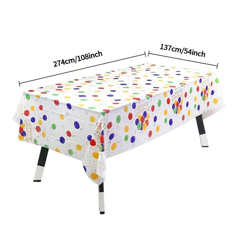 1pc Birthday Disposable Plastic Tablecloth PEVA Children's Party Gathering Waterproof And Oil-proof Decoration Tablecloth