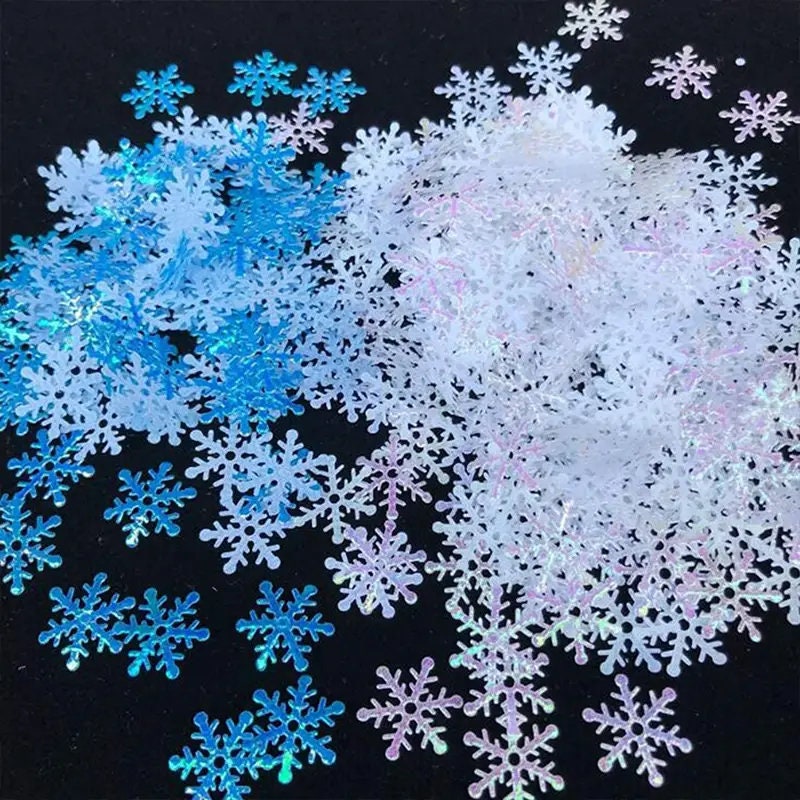 200pcs Snowflake Confetti Party Christmas Decoration Glitter Craft Sequin Accessories Makeup/Nail Art/Slime