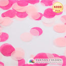 6000 Pieces Colorful Tissue Paper Confetti 1inch Round Confetti For Wedding Birthday Party Celebrations- Hot Pink, Baby Pink And White
