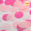 6000 Pieces Colorful Tissue Paper Confetti 1inch Round Confetti For Wedding Birthday Party Celebrations- Hot Pink, Baby Pink And White