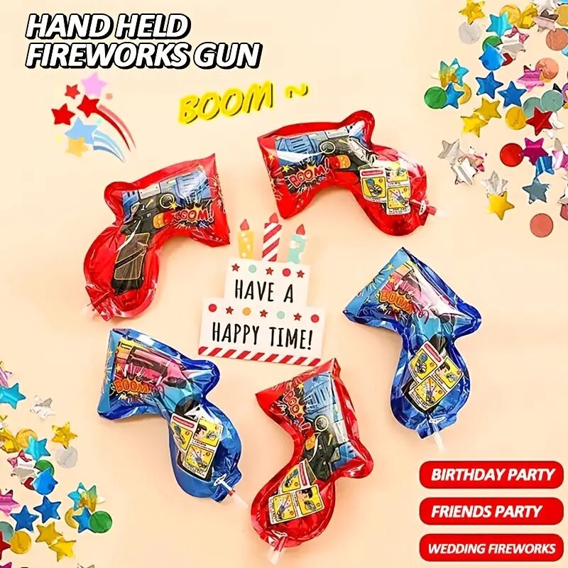 10sticks | Fireworks Gun | Balloon Salute Gun | Handheld Confetti Gun | Automatic Inflatable Toy | Bachelor Party Supplies Bar Mitzvah Party