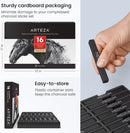 Compressed Charcoal Sticks, Set of 16, Medium and Hard Grade Sketching Crayons | Art Supplies for Drawing and Shading