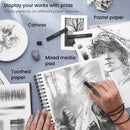 Compressed Charcoal Sticks, Set of 16, Medium and Hard Grade Sketching Crayons | Art Supplies for Drawing and Shading