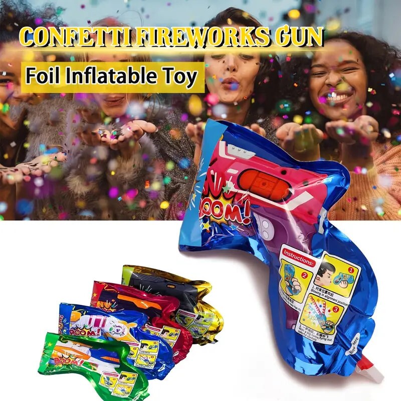Blowing Confetti Poppers| Party Confetti Shooters Toy | Confetti Cannon Holiday Gift Wedding Kids Party Inflatable Toys | Birthday