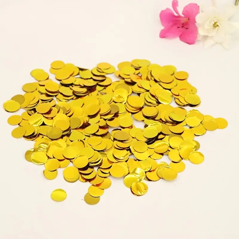 1pack Golden Foil Confetti | Round Dots Glitter Table Confetti | Sparkling For Party Decorations | Room Decoration Sequins