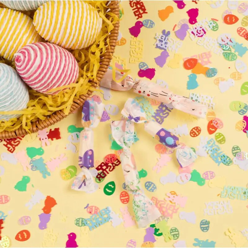 Easter Theme Party Tabletop Decoration | Pvc Rabbit Chick Eggs Throwing Confetti Decoration Props