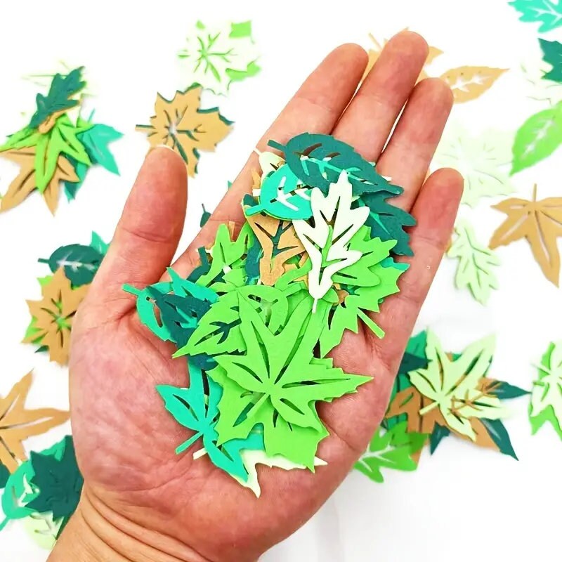 100pcs | Party Decor Green Leaves | Scene Decor | Holiday Accessory | Birthday Party Supplies