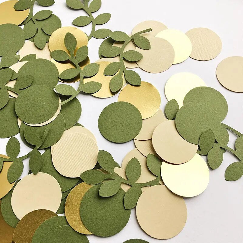 100pcs Green And Golden Confetti For Birthday Party Decoration