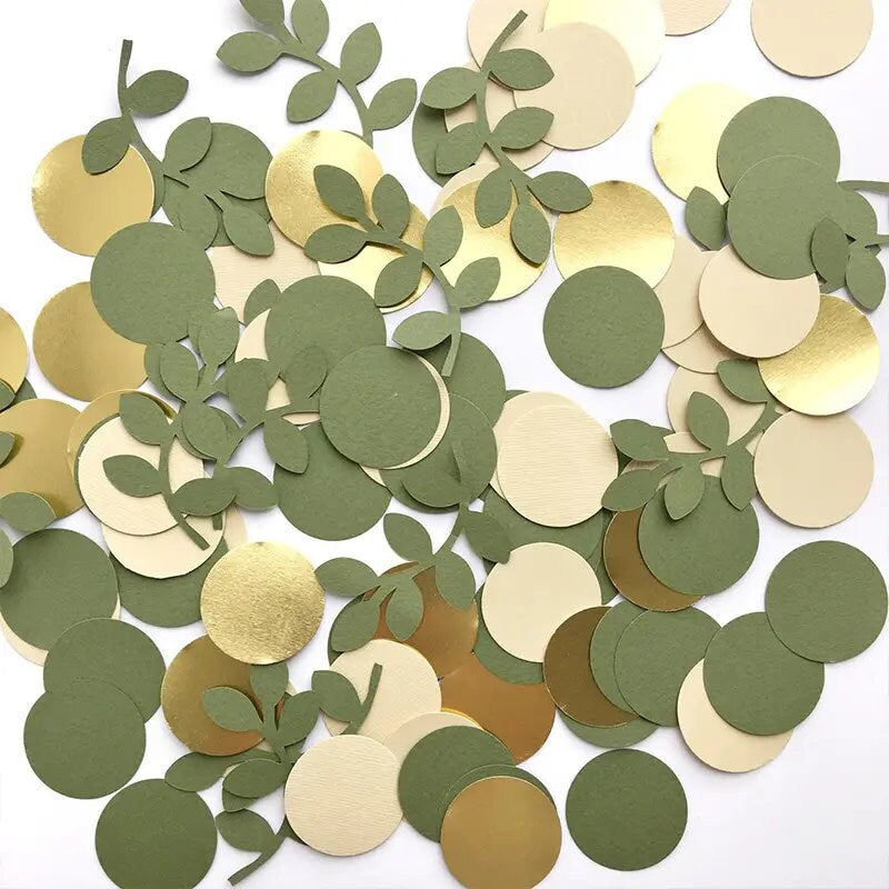 100pcs Green And Golden Confetti For Birthday Party Decoration