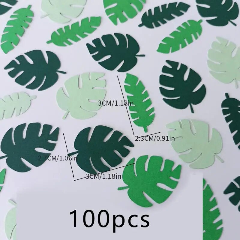 100pcs Green And Golden Confetti For Birthday Party Decoration