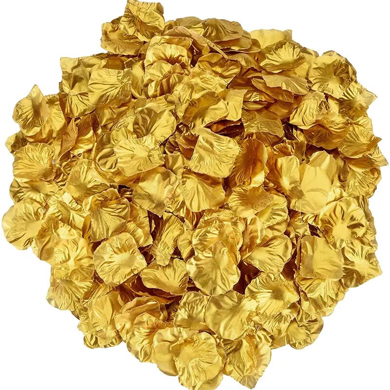 100pcs Golden Floral Petals Confetti For Birthday Party Decoration