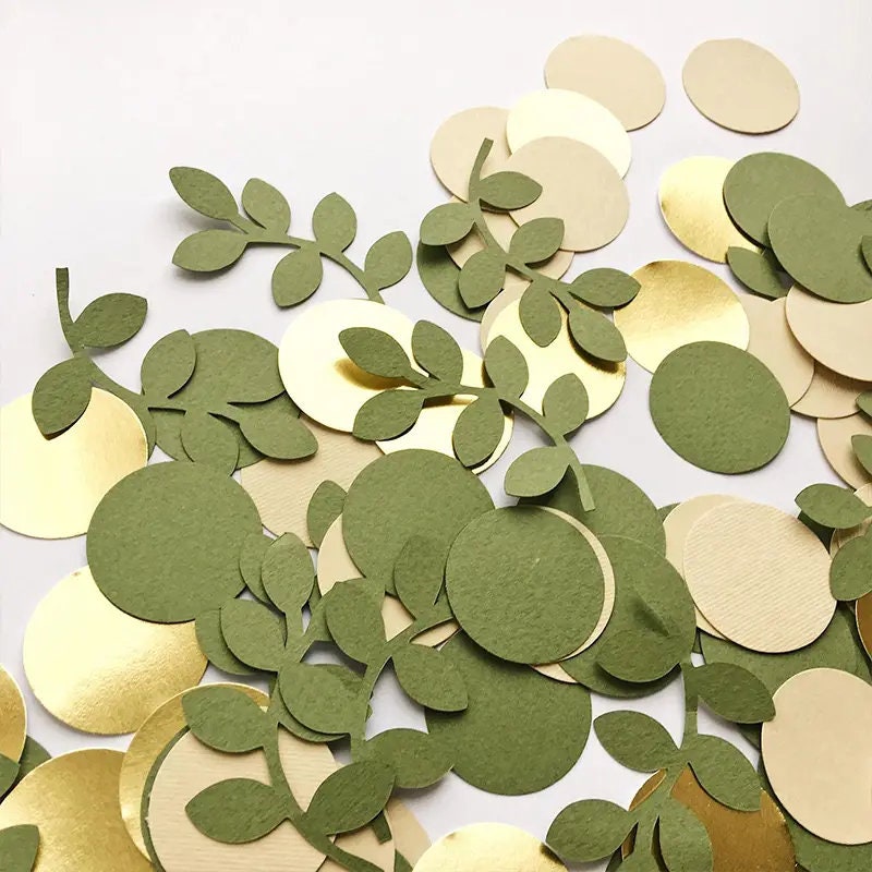 100pcs Green And Golden Confetti For Birthday Party Decoration