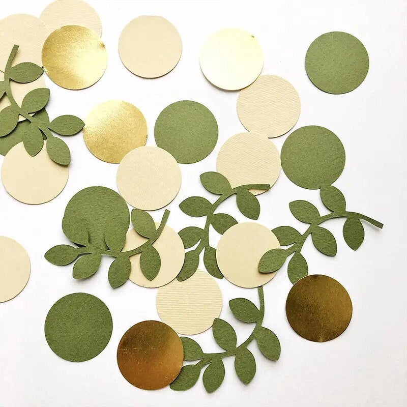 100pcs Green And Golden Confetti For Birthday Party Decoration