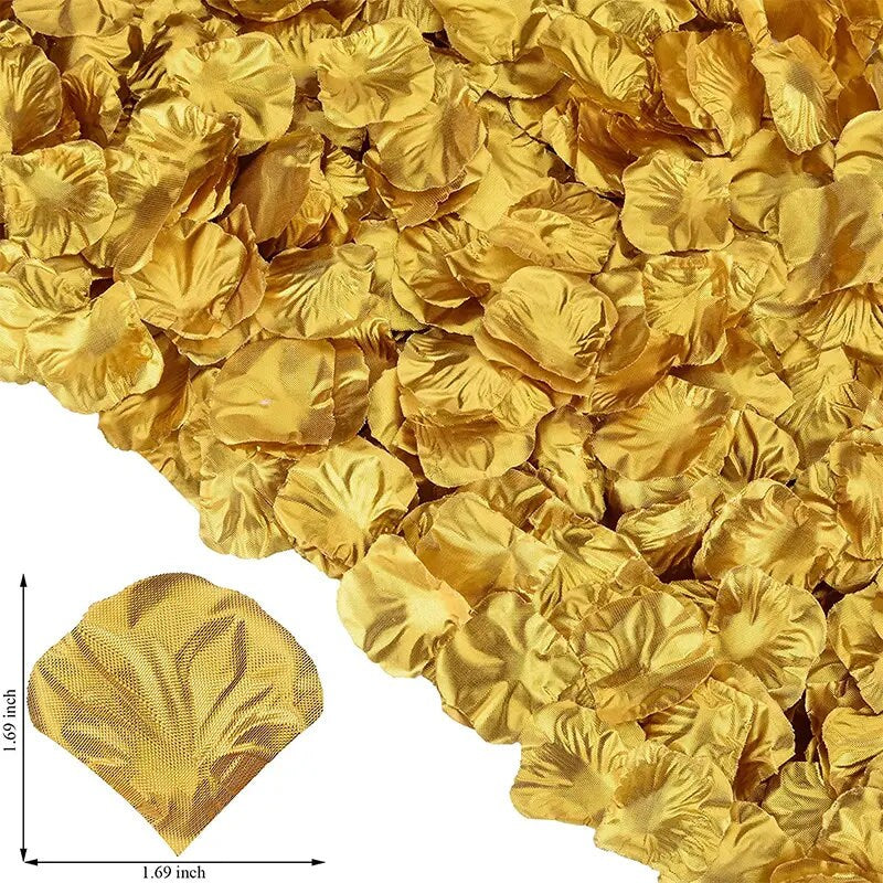 100pcs Golden Floral Petals Confetti For Birthday Party Decoration