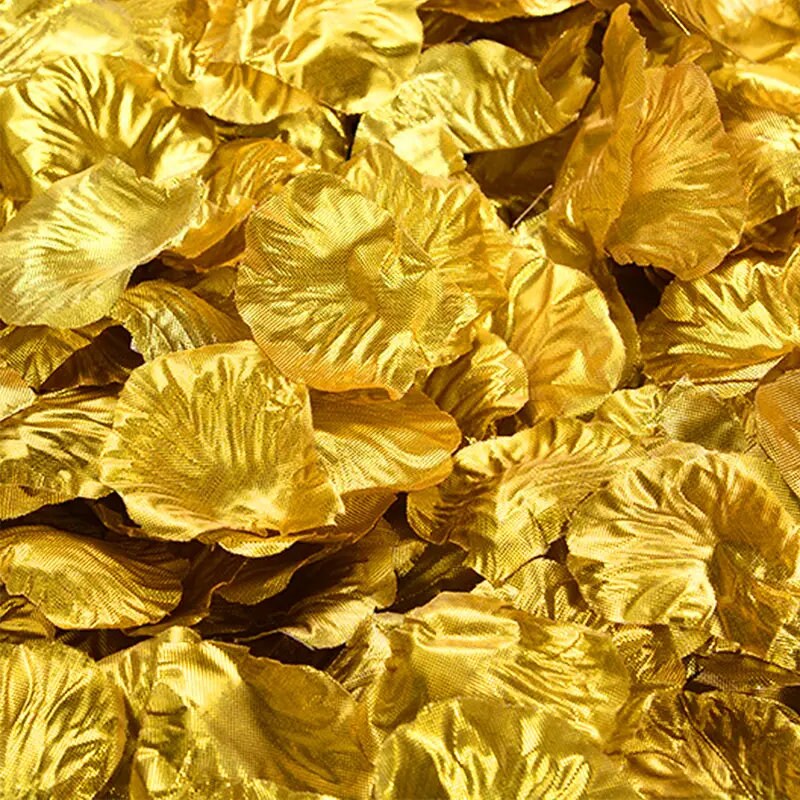 100pcs Golden Floral Petals Confetti For Birthday Party Decoration