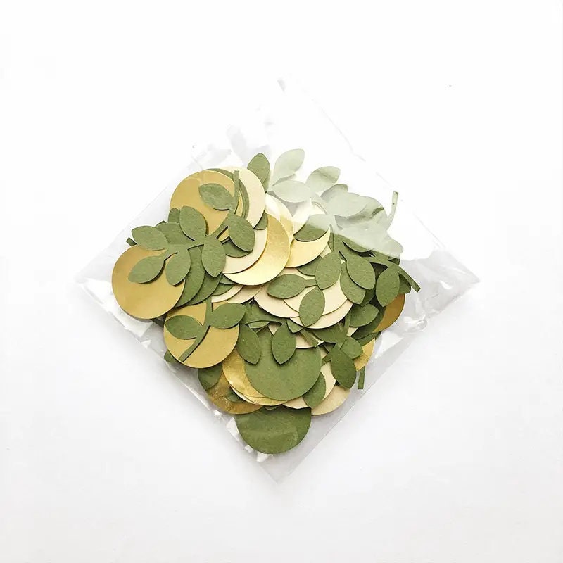 100pcs Green And Golden Confetti For Birthday Party Decoration