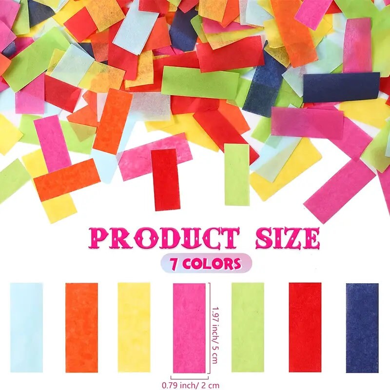 1 Pack | Rectangle Tissue Paper Confetti Multicolor | Holiday Accessory | Birthday Party Supplies