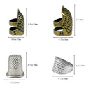 4 Sewing Thimbles | Metal Thimbles For Hand Sewing | Adjustable Finger Protectors For Sewing