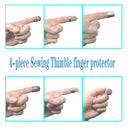 4 Sewing Thimbles | Metal Thimbles For Hand Sewing | Adjustable Finger Protectors For Sewing