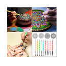 Augshy 58PCS Mandala Rock Dotting Tools Set Rock Painting Supplies with a Blue Zipper