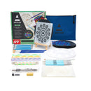 Mandala Dotting Tools | 49 Pieces | 9 Stencils | 6 Black Paper Circles | 3 Paintbrushes | 3 Rhinestone Sticker Sheets