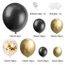 Black and Gold Balloon Garland Kit | 114pcs Black and Gold Balloons for Party Decorations 4 Sizes Gold Latex Balloons
