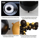 Black and Gold Balloon Garland Kit | 114pcs Black and Gold Balloons for Party Decorations 4 Sizes Gold Latex Balloons