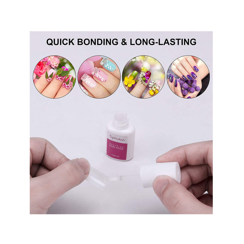 TIPHULAN Brush on Nail Glue for Press on Nails | Nail Glue for Acrylic Nails | Nail Art Supplies