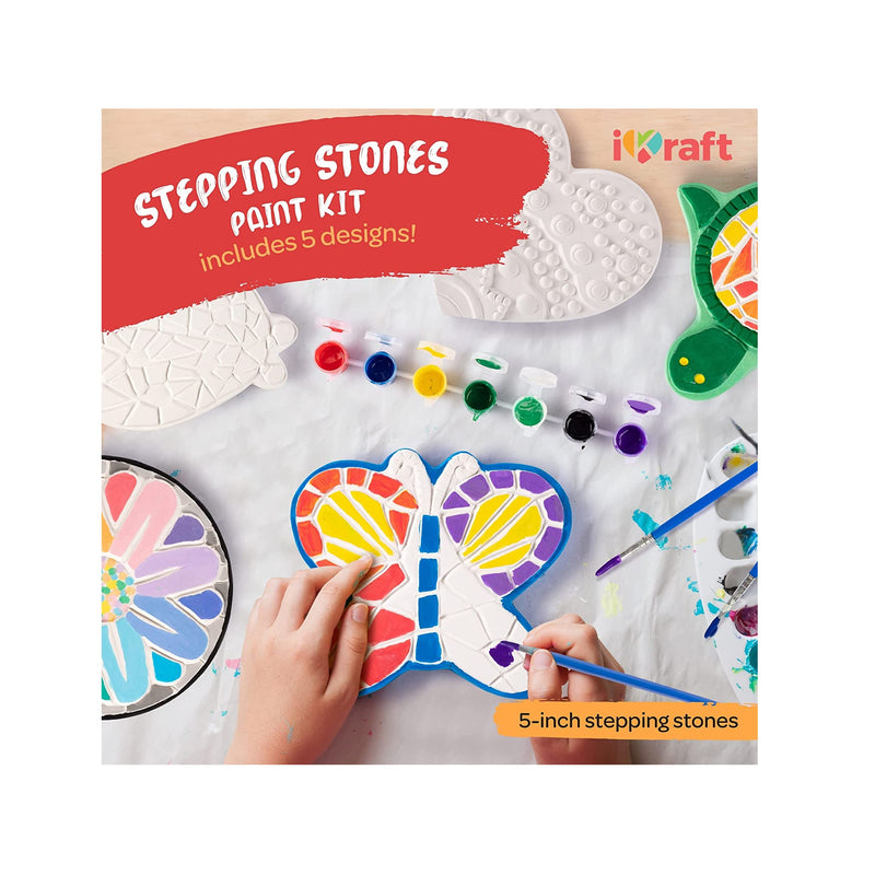 Paint Your Own Stepping Stones for Kids,5 Pack DIY Ceramic Painting Craft Kits,Arts and Crafts for Child Ages 4-8,Painting Crafts for Girls Ages 8-12