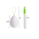 UFUNGA 30 Pcs White Blank Easter Eggs with 8 Pens | Hanging Plastic Easter Eggs with Rope | Artificial