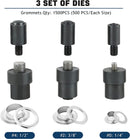 DASBET 3 Die Hand Press Grommet Machine | (#0#2#4) Heavy Duty Industrial Eyelet Grommet Machine Grommets Eyelet Tool Kit