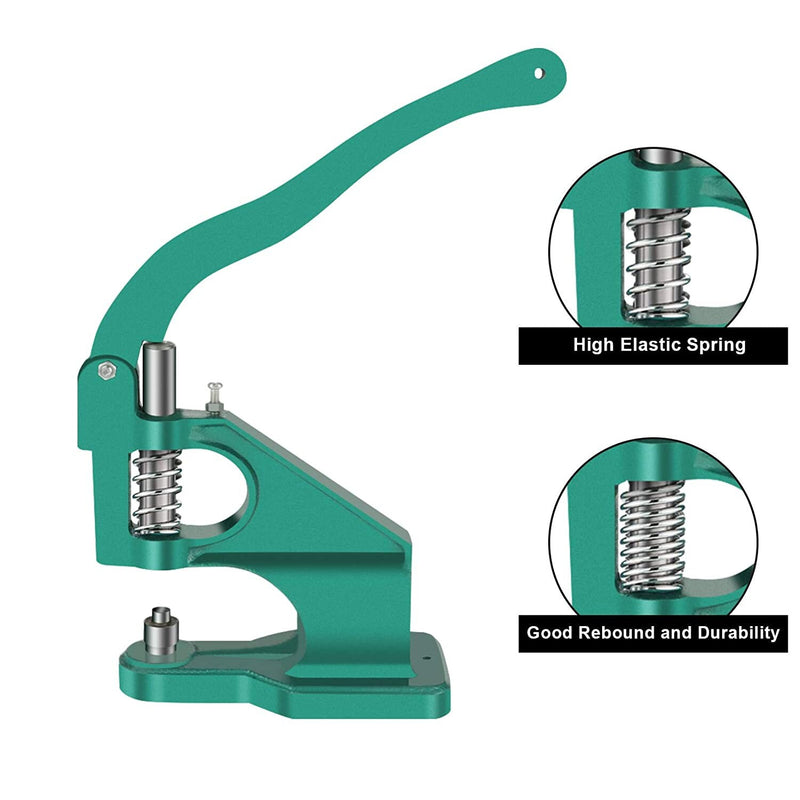 Hand Press Grommet Machine | Heavy Duty Grommet Eyelet Rivet Press Machine Industrial Table Mount Hole Punch Tool Kit with 3 Dies