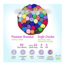 40 Assorted Colors Acrylic Yarn Skeins with 7 E-Books | Perfect Yarn | By Mira HandCrafts