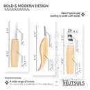 Hutsuls Beginner Wood Whitening Kit | Wood Carving Knife Set Whittling Knife For Kids and Adults | 8 pieces