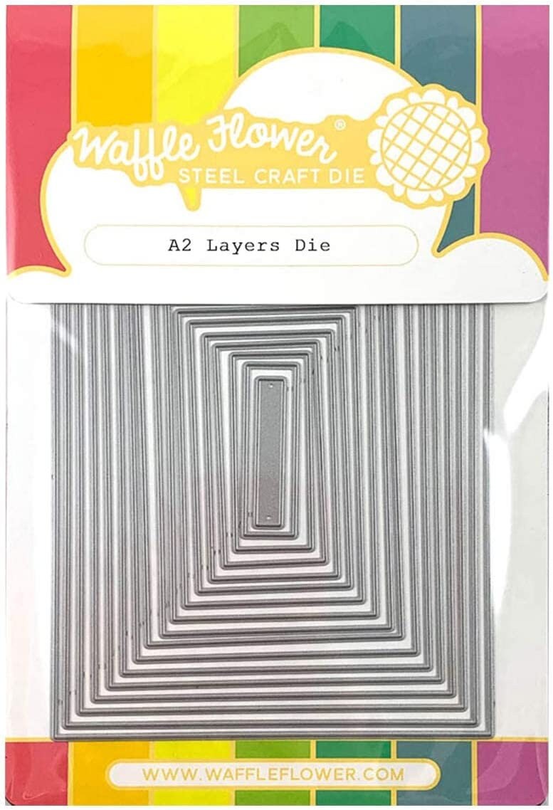 Waffle Flower - Nesting A2 and A7 Layers Die Bundle Kit - Basic Panel Mat Layer Cutting Dies for Cardmaking - for Standard Cards